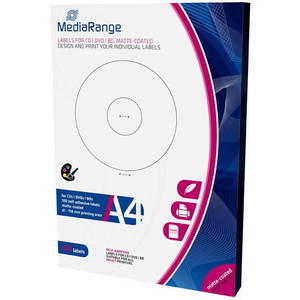 MediaRange CD / DVD / Blu-ray címkék, 41 mm - 118 mm, fehér kép