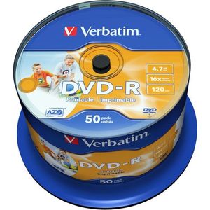Verbatim DVD-R 16x nyomtatható 50ks cakebox kép