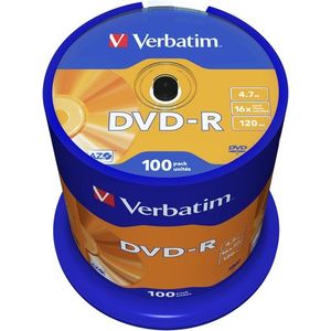 Verbatim DVD-R 16x, 100 db, cakebox kép