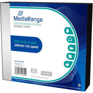 MediaRange DVD+R Double Layer - 5db - SLIM dobozos kiszerelés kép