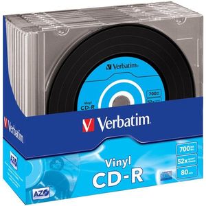 VERBATIM CD-R AZO 700MB, 52x, vinyl, slim case, 10db kép