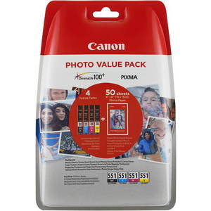 Canon CLI-551 multipack + fotópapír PP-201 kép