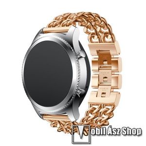 Okosóra szíj - ROSE GOLD - rozsdamentes acél, csatos - SAMSUNG Galaxy Watch 46mm / SAMSUNG Gear S3 Classic / SAMSUNG Gear S3 Frontier kép