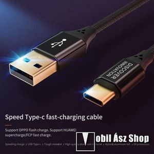 NILLKIN adatátviteli kábel / USB töltő - USB 3.1 Type C, 5A, 1m, szövettel bevont, gyorstöltés támogatás - FEKETE - GYÁRI kép