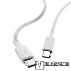BENKS D36 adatátviteli kábel / USB töltő - USB 3.1 Type C / Type C csatlakozás, 120cm, 3A PD gyorstöltés támogatás - FEHÉR - GYÁRI kép