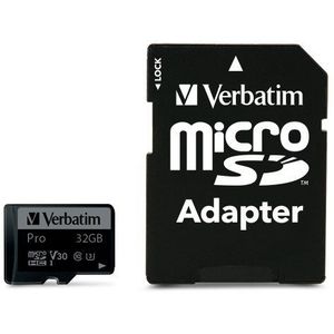 VERBATIM Pro microSDHC 32GB UHS-I V30 U3 + SD adapter kép