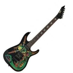 ESP George Lynch Black with Skulls and Snakes Graphic kép