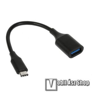 Adapter kábel, USB/pendrive csatlakoztatásához - OTG / USB 3.1 Type C - FEKETE kép
