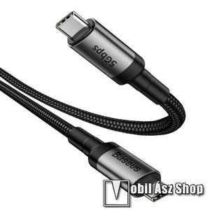 BASEUS KLF Series adatátviteli kábel / USB töltő - Type-C / Type-C, PD3.1, 1m, 3A, 5Gbps, gyorstöltés támogatás, 60W, törésgátló, szövettel bevont, max 20V/3A - FEKETE - GYÁRI kép