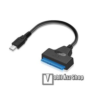 USB Type-C / SATA3 átalakító - alkalmas 2, 5" SATA merevlemezhez, USB 3.1 akár 6Gbps adatátviteli sebesség, 23cm hosszú - FEKETE kép