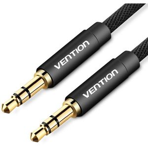 Vention Fabric Braided 3, 5mm Jack Male to Male Audio Cable 0, 5m Black Metal Type kép