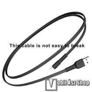 BASEUS Tough Series adatátviteli kábel és USB töltő - FEKETE - 2A, Type-C / USB, 1m, lapos kábelkivitel - GYÁRI kép