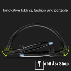 ZEALOT H1 Vezeték nélküli Bluetooth sport sztereó headset - Fülbe illeszkedő kialakítás, Bluetooth 4.0, nyakpánt, felvevőgomb, egyszerre 2 különbözõ telefonnal használható - FEKETE kép