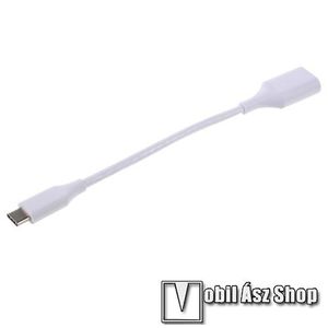 Adapter kábel, USB/pendrive csatlakoztatásához - OTG / USB 3.1 Type C - FEHÉR kép