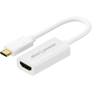 AlzaPower USB-C-ről (M) HDMI 2.0-ra 4K 60 Hz (F) 0, 1 m, fehér kép