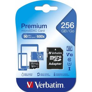 Verbatim Premium microSDXC 256GB UHS-I V10 U1 + SD adapter kép