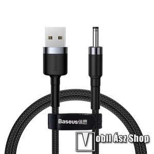 BASEUS Cafule USB töltő kábel - DC 3.5mm / USB, törésgátló, 1m, szövettel bevont, 5V/2A - FEKETE - GYÁRI kép