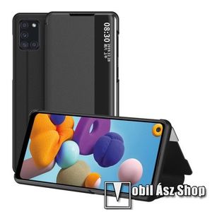Samsung Galaxy A21s Flip oldalra nyíló tok, Fekete kép