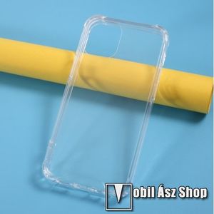 Műanyag védő tok / hátlap - FÉNYES - ÁTLÁTSZÓ - szilikon keret, erősített sarkok - APPLE iPhone 12 kép