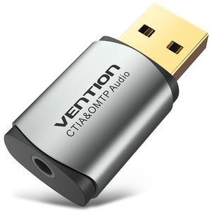 Vention USB External Sound Card Gray Metal Type (OMTP-CTIA) kép