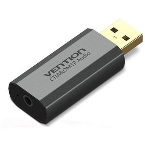 Vention USB External Sound Card Gray Aluminium Type (OMTP-CTIA) kép