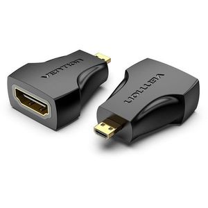 Micro HDMI (M) - HDMI (F) adapter fekete kép