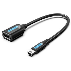 Vention Mini USB (M) to USB (F) OTG Cable 0.15m Black PVC Type kép