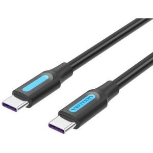Vention Type-C (USB-C) 2.0 Male to USB-C Male 100W / 5A Cable 1m Black PVC Type kép