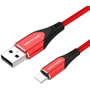 Vention Lightning MFi to USB 2.0 Braided Cable (C89) 1.5m Red Aluminum Alloy Type kép