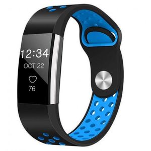 BStrap Silicone Sport (Small) szíj Fitbit Charge 2, black/blue (SFI003C05) kép