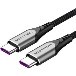 Vention Type-C (USB-C) 2.0 (M) to USB-C (M) 100W / 5A Cable 0.5m Gray Aluminum Alloy Type kép
