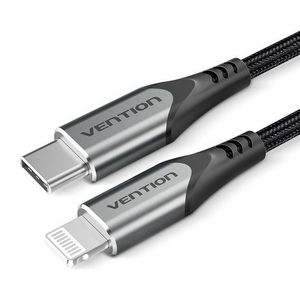 Vention Lightning MFi to USB-C Braided Cable (C94) 1.5m Gray Aluminum Alloy Type kép