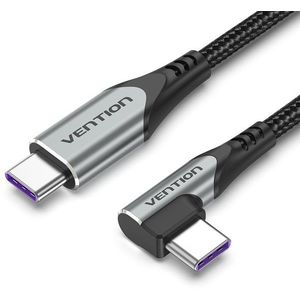 Vention Type-C (USB-C) 2.0 Right Angle to USB-C 0.5M Gray Aluminum Alloy Type kép