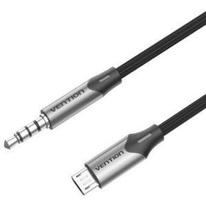 Micro USB (M) - TRRS aljzat 3, 5 mm (M) audio kábel 2M fekete kép