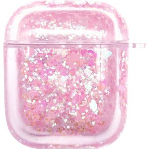 iWill PC Protective Liquid Floating Glitter Apple Airpods Case Heart Pink kép