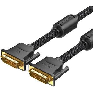 Vention Cotton Braided DVI Dual-link (DVI-D) Cable 0, 5 m Black kép