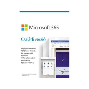 Microsoft 365 Családi verzió 1 éves előfizetés (6GQ-00092) - letölthető kép