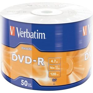 VERBATIM DVD-R DataLife 4, 7GB, 16x, wrap 50 ks kép
