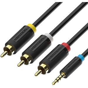Vention 2.5mm Male to 3x RCA Male AV Cable 2m Black kép