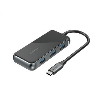Vention Type-C (USB-C) to HDMI / 3x USB3.0 / PD Docking Station 0.15M Gray Mirrored Surface Type kép