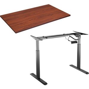 AlzaErgo Table ET2 fekete + TTE-01 140x80cm asztallap barna furnérral kép