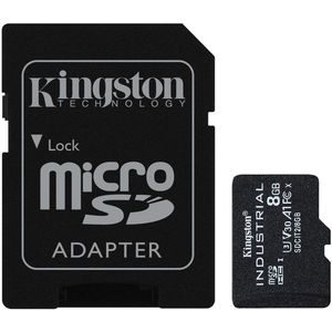 Kingston MicroSDHC 8GB Industrial + SD adapter kép