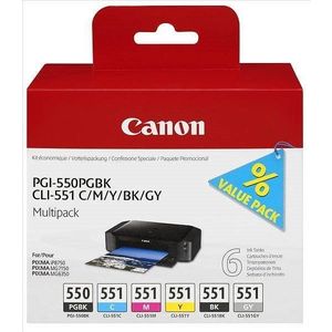Canon PGI-550/CLI-551 PGBK / C / M / Y / BK / GY Multi Pack kép