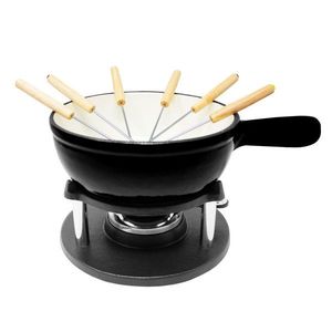 Klarstein Holsten, fondue készlet, edény, melegítő, égő, 6 villa, 1, 5 l, öntöttvas kép