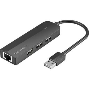 Vention 3-Port USB 2.0 Hub with 100Mbps Ethernet Adapter 0, 15m Black kép