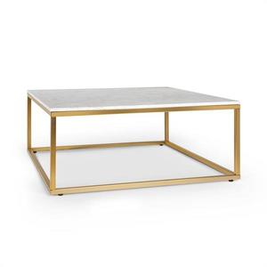 Besoa White Pearl II, dohányzóasztal, 81, 5 x 35 x 81, 5 cm (SZ x M x M), márvány, arany/fehér kép