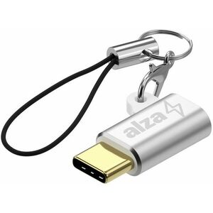 AlzaPower Keychain USB-C (M)-ről Micro USB (F)-re ezüst kép