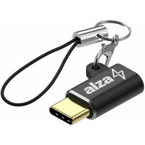 AlzaPower Keychain USB-C (M) Micro USB (F)-re fekete kép