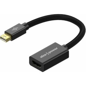 AlzaPower AluCore Mini DisplayPort (M)-ről HDMI-re 4K 30 Hz (F) fekete kép