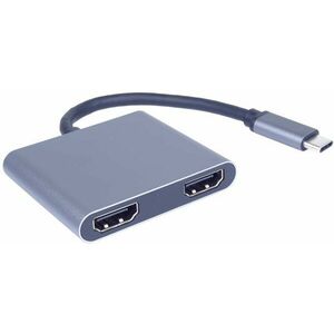 PremiumCord MST adapter USB-C - 2x HDMI, USB3.0, PD, 4K és FULL HD 1080p felbontás kép